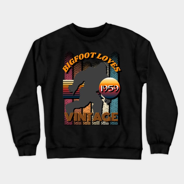 Bigfoot Loves Vintage 1959 Crewneck Sweatshirt by Scovel Design Shop